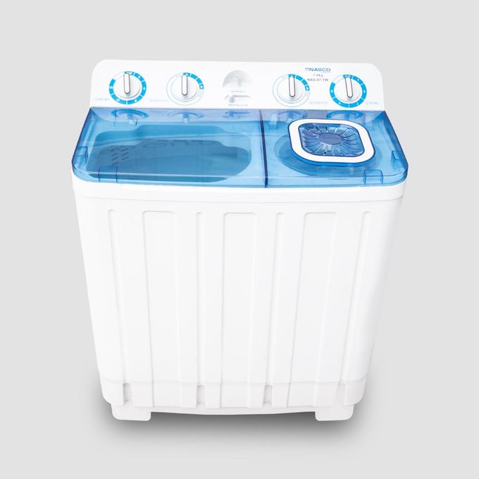 Nasco Nasco NAS-07-TW 7kg Semi Automatic Twin Tub Washing Machine - White/Blue